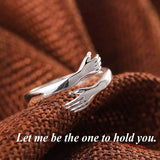 PURE SILVER LOVE HUGGING HAND RING