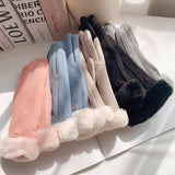 Warm Gloves for Women Winter Fleece-lined Thick Suede Autumn and Winter Cold-Proof Touch Screen New Cycling Ski Riding Gloves