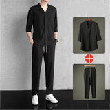 Men's 2 Pieces Linen Set Summer Outfits