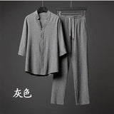 Men's 2 Pieces Linen Set Summer Outfits