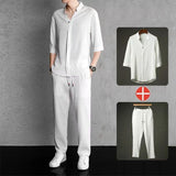Men's 2 Pieces Linen Set Summer Outfits