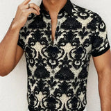 Men's 3D Floral Stretch Collar Cooling Shirt