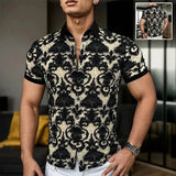 Men's 3D Floral Stretch Collar Cooling Shirt