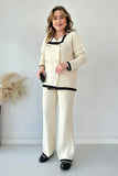 Buttoned Knit Cardigan & Pant Set