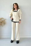 Buttoned Knit Cardigan & Pant Set