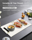 Foldable Electric Food Warmer Tray, Adjustable Temperature Control, for Parties and Buffets