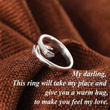 PURE SILVER LOVE HUGGING HAND RING