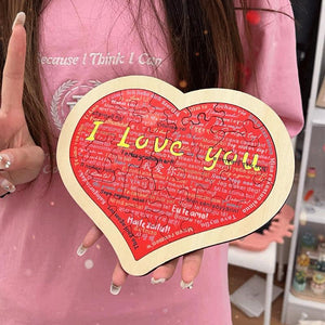 Heart Shape Puzzle Say I Love You in 100 Languages