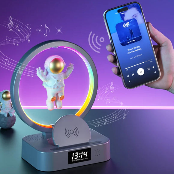 Astronaut Magnetic Levitation Bluetooth Speaker - RGB Atmosphere Lamp｜Wireless Charger